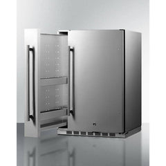 Summit Shallow Depth 24" Wide Outdoor Built-In All-Refrigerator With Slide-Out Storage Compartment - SPR196OS24 - The Home Selection