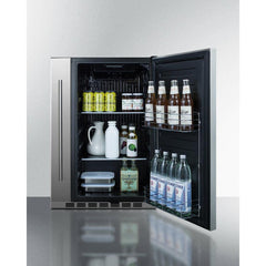 Summit Shallow Depth 24" Wide Outdoor Built-In All-Refrigerator With Slide-Out Storage Compartment - SPR196OS24 - The Home Selection