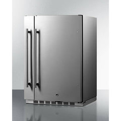 Summit Shallow Depth 24" Wide Outdoor Built-In All-Refrigerator With Slide-Out Storage Compartment - SPR196OS24 - The Home Selection