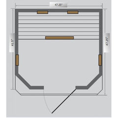 SunRay 2 person Heathrow Sauna - HL200W - The Home Selection