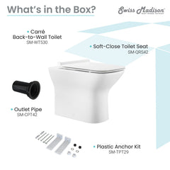Carré Back-To-Wall Elongated Toilet Bowl - SM-WT5 - The Home Selection