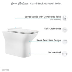 Carré Back-To-Wall Elongated Toilet Bowl - SM-WT5 - The Home Selection
