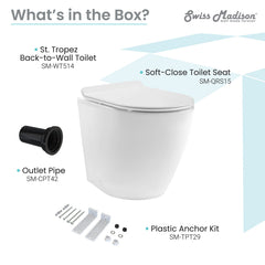 St. Tropez Back-to-Wall Elongated Toilet Bowl - SM-WT514 - The Home Selection