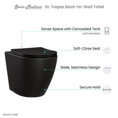 St. Tropez Back-to-Wall Elongated Toilet Bowl - SM-WT514 - The Home Selection
