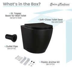 St. Tropez Back-to-Wall Elongated Toilet Bowl - SM-WT514 - The Home Selection