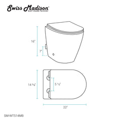 St. Tropez Back-to-Wall Elongated Toilet Bowl - SM-WT514 - The Home Selection