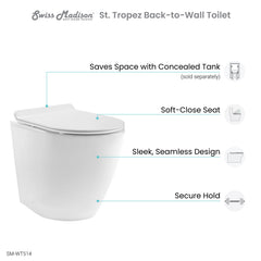 St. Tropez Back-to-Wall Elongated Toilet Bowl - SM-WT514 - The Home Selection