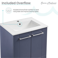 Swiss Madison Annecy 24" Bathroom Vanity in Cinder Purple - SM-BV258E - The Home Selection
