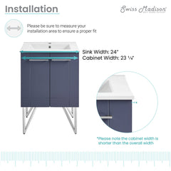 Swiss Madison Annecy 24" Bathroom Vanity in Cinder Purple - SM-BV258E - The Home Selection