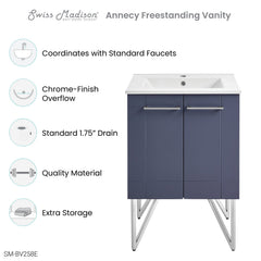 Swiss Madison Annecy 24" Bathroom Vanity in Cinder Purple - SM-BV258E - The Home Selection