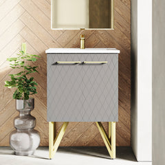 Swiss Madison Annecy 24" Bathroom Vanity in Diamond Grey - SM-BV257E - The Home Selection
