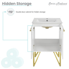 Swiss Madison Annecy 24" Bathroom Vanity in Galaxy White - SM-BV255W - The Home Selection