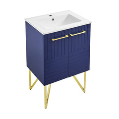 Swiss Madison Annecy 24" Bathroom Vanity in Granger Blue - SM-BV252L - The Home Selection