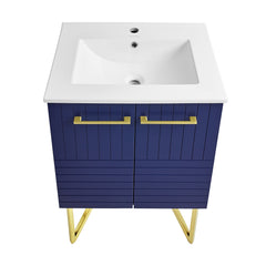 Swiss Madison Annecy 24" Bathroom Vanity in Granger Blue - SM-BV252L - The Home Selection