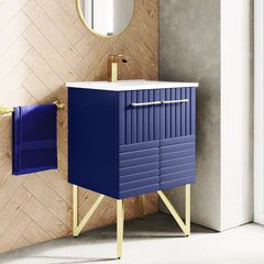 Swiss Madison Annecy 24" Bathroom Vanity in Granger Blue - SM-BV252L - The Home Selection