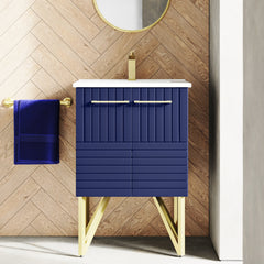 Swiss Madison Annecy 24" Bathroom Vanity in Granger Blue - SM-BV252L - The Home Selection