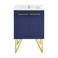 Swiss Madison Annecy 24" Bathroom Vanity in Granger Blue - SM-BV252L - The Home Selection