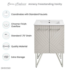 Swiss Madison Annecy 24" Bathroom Vanity in Mayhem Greige - SM-BV256EI - The Home Selection