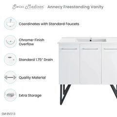 Swiss Madison Annecy 36" Bathroom Vanity - SM-BV2 - The Home Selection