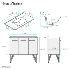 Swiss Madison Annecy 36" Bathroom Vanity - SM-BV2 - The Home Selection