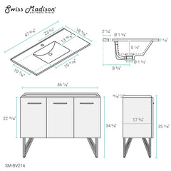 Swiss Madison Annecy 48" Bathroom Vanity - SM-BV2 - The Home Selection