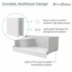 Swiss Madison Aquatique 60" x 32" Left Drain, Shower Base - SM-SB537 - The Home Selection