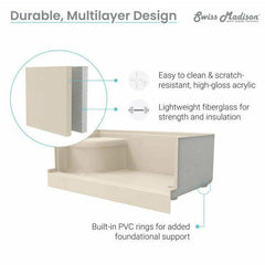 Swiss Madison Aquatique 60" x 32" Right Drain, Shower Base - SM-SB538 - The Home Selection