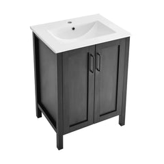 Swiss Madison Avallon 24" Bathroom Vanity in Matte Black - SM-BV280MB - The Home Selection