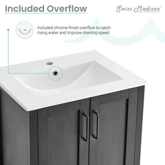 Swiss Madison Avallon 24" Bathroom Vanity in Matte Black - SM-BV280MB - The Home Selection