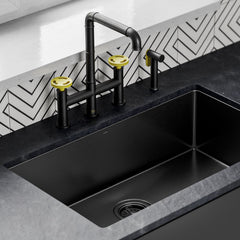 Swiss Madison Avallon Pro Widespread Kitchen Faucet with Side Sprayer SM-KF79 - The Home Selection