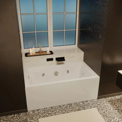 Swiss Madison Avancer 60" x 36" Left-Hand Drain Rectangular Alcove Whirlpool Bathtub with Apron - SM-AB590 - The Home Selection