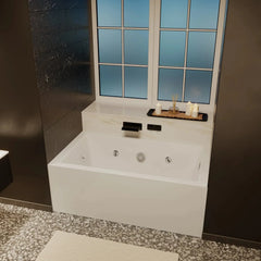 Swiss Madison Avancer 60" x 36" Right-Hand Drain Rectangular Alcove Whirlpool Bathtub with Apron - SM-AB591 - The Home Selection