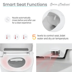 Swiss Madison ﻿﻿﻿Avancer Intelligent Tankless Elongated Toilet and Bidet, Touchless Vortex™ Dual-Flush 1.1/1.6 gpf - SM-ST060 - The Home Selection