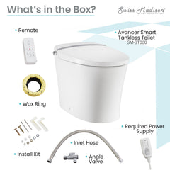 Swiss Madison ﻿﻿﻿Avancer Intelligent Tankless Elongated Toilet and Bidet, Touchless Vortex™ Dual-Flush 1.1/1.6 gpf - SM-ST060 - The Home Selection