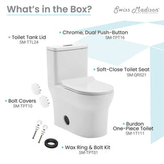 Swiss Madison Burdon One-Piece Elongated Toilet Vortex™ Dual-Flush 1.1/1.6 gpf - SM-1T111 - The Home Selection