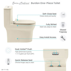Swiss Madison Burdon One-Piece Elongated Toilet Vortex™ Dual-Flush 1.1/1.6 gpf - SM-1T111 - The Home Selection