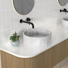 Swiss Madison ﻿Cache 17" Round Vessel Bathroom Sink in Marbled Grey - SM-VSM252E - The Home Selection