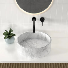 Swiss Madison ﻿Cache 17" Round Vessel Bathroom Sink in Marbled Grey - SM-VSM252E - The Home Selection