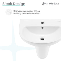 Swiss Madison Caché 21" Wall-Mount Bathroom Sink - SM-WS321 - The Home Selection