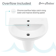 Swiss Madison Caché 21" Wall-Mount Bathroom Sink - SM-WS321 - The Home Selection