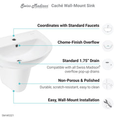 Swiss Madison Caché 21" Wall-Mount Bathroom Sink - SM-WS321 - The Home Selection