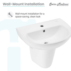 Swiss Madison Caché 21" Wall-Mount Bathroom Sink - SM-WS321 - The Home Selection