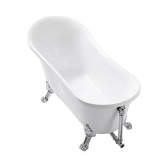 Swiss Madison Caché Single Slipper, Clawfoot Soaking Acrylic Bathtub, Clawfoot - SM-FB585CMW - The Home Selection
