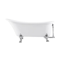 Swiss Madison Caché Single Slipper, Clawfoot Soaking Acrylic Bathtub, Clawfoot - SM-FB585CMW - The Home Selection