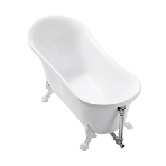 Swiss Madison Caché Single Slipper, Clawfoot Soaking Acrylic Bathtub, Clawfoot - SM-FB585CMW - The Home Selection