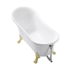 Swiss Madison Caché Single Slipper, Clawfoot Soaking Acrylic Bathtub, Clawfoot - SM-FB585CMW - The Home Selection