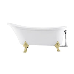 Swiss Madison Caché Single Slipper, Clawfoot Soaking Acrylic Bathtub, Clawfoot - SM-FB585CMW - The Home Selection