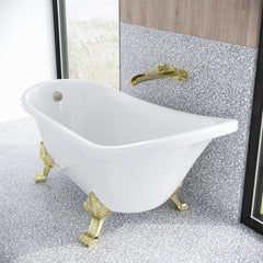 Swiss Madison Caché Single Slipper, Clawfoot Soaking Acrylic Bathtub, Clawfoot - SM-FB585CMW - The Home Selection