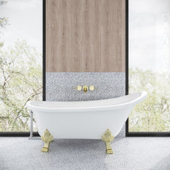 Swiss Madison Caché Single Slipper, Clawfoot Soaking Acrylic Bathtub, Clawfoot - SM-FB585CMW - The Home Selection