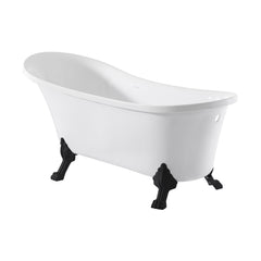 Swiss Madison Caché Single Slipper, Clawfoot Soaking Acrylic Bathtub, Clawfoot - SM-FB585CMW - The Home Selection
